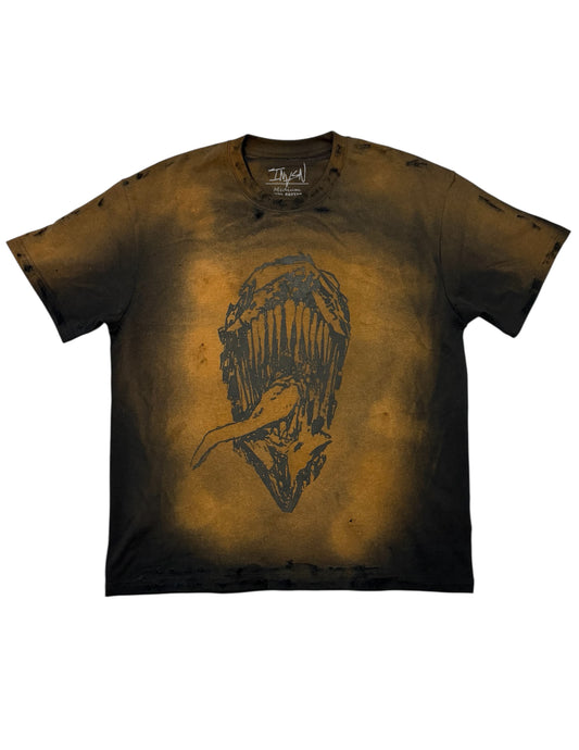 "HYBRID" bleached Chainsawman tee