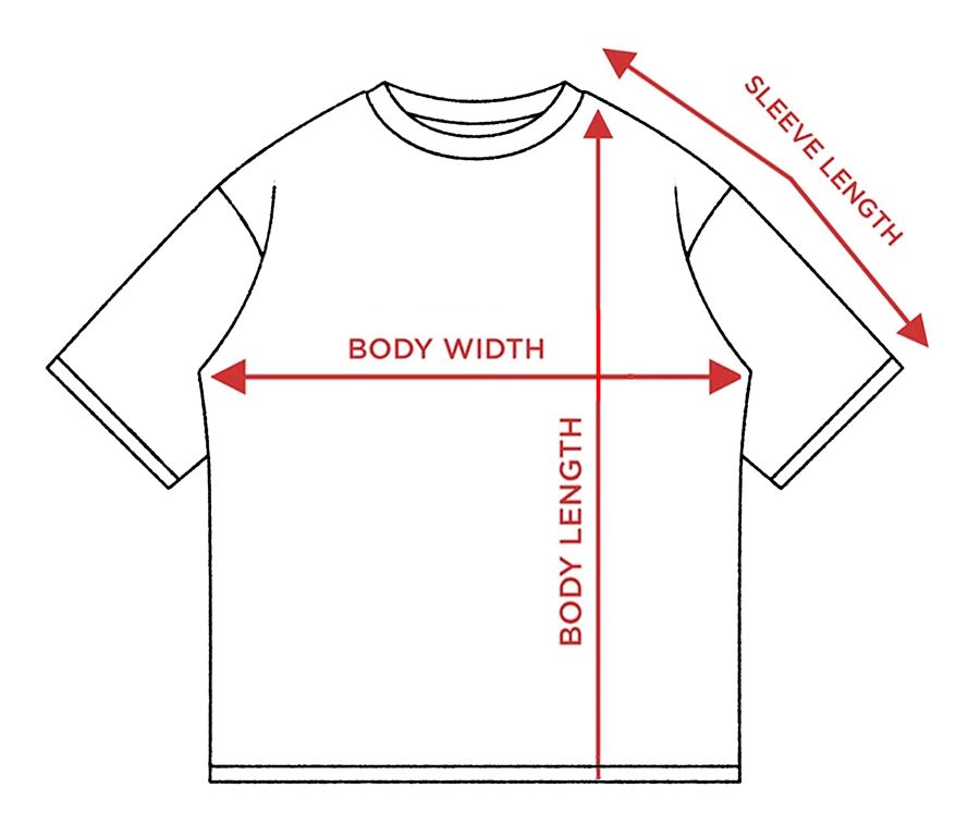 Where to measure: body width, body length and sleeve length